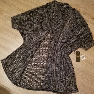 Crocheted black shawl top